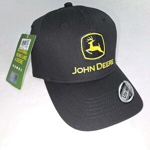 John Deere Licensed Black Adjustable Trucker Hat Baseball Cap